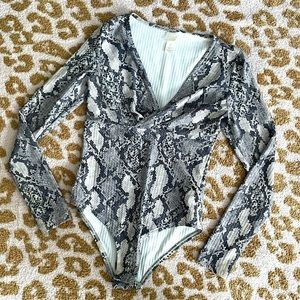 H&M Snakeskin print bodysuit